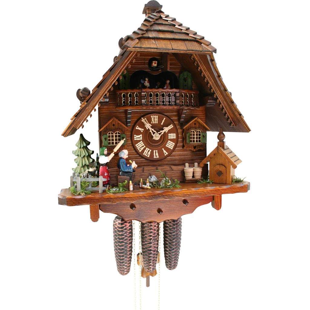 Cuckoo Clock - Rombach & Haas (Romba) Model 8370 ANGRY HAUSFRAU Black Forest Cuckoo Clock, 8-Day Movement, Music Box, Whimsical Animated Figures And Dancers