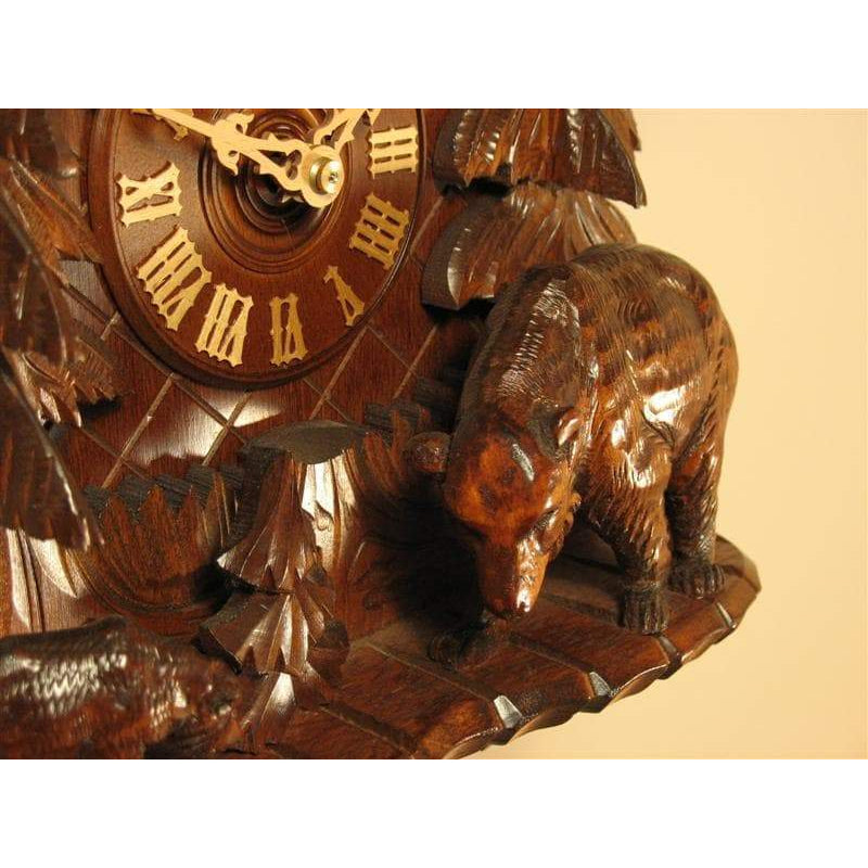 Rombach & Haas (Romba) Model 8391 BEARS 8-Day Black Forest Cuckoo Clock with Exquisite Carvings, Animated Figures and a Music Box