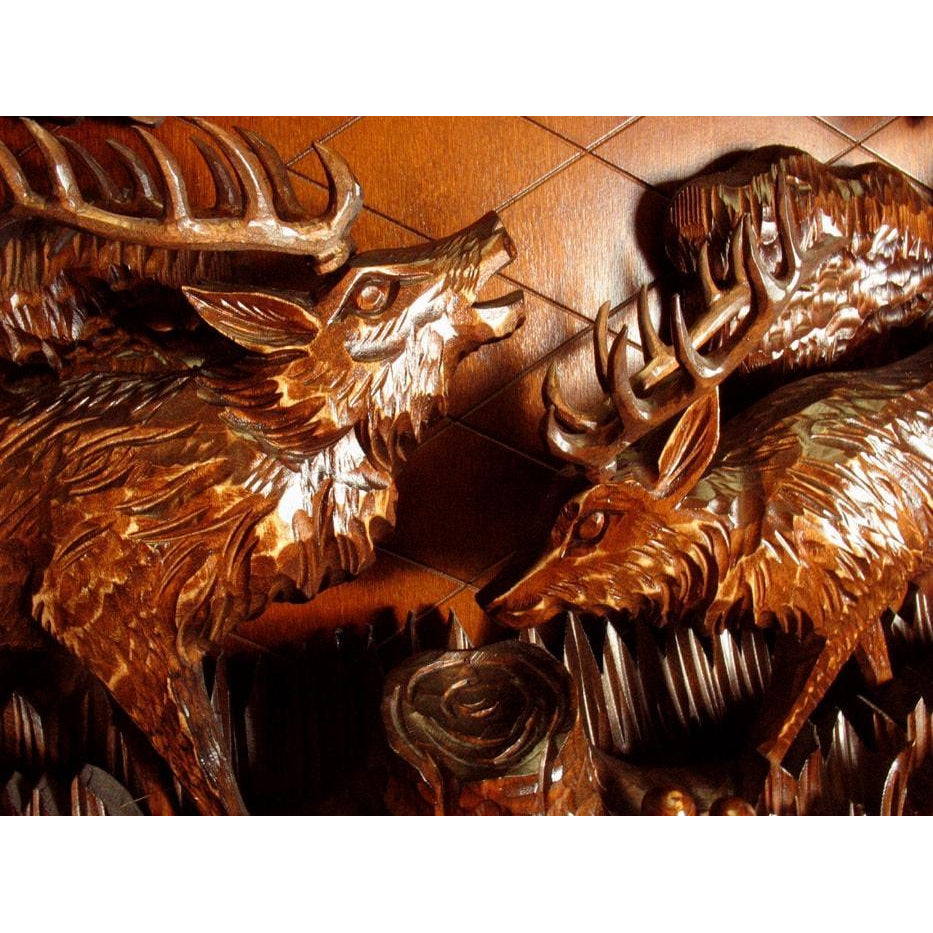 Rombach & Haas (Romba) Model 8399 FOREST SCENE Grand Cuckoo Clock, Black Forest Masterpiece of Impressive Presence