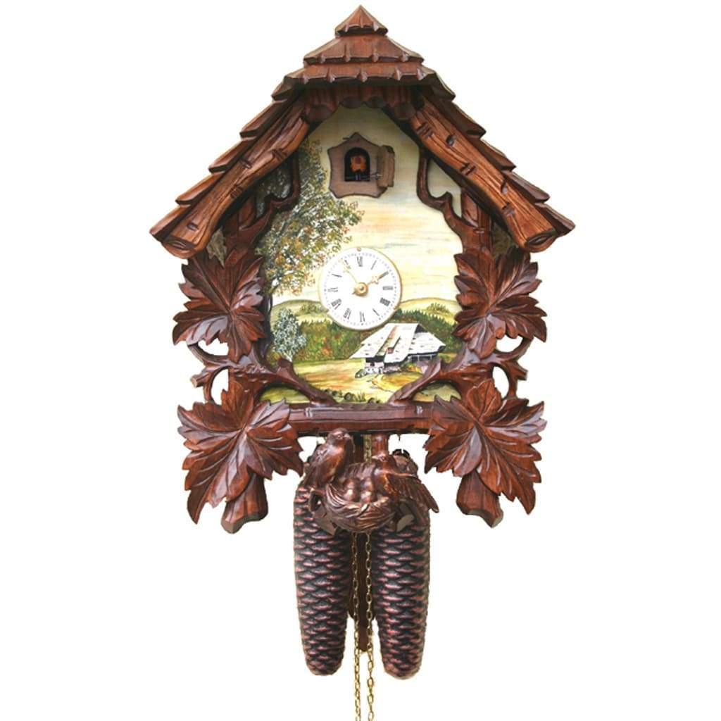 Cuckoo Clock - Rombach & Haas Schoene Aussicht Shield Black Forest Clock, Hand Painted, #8263