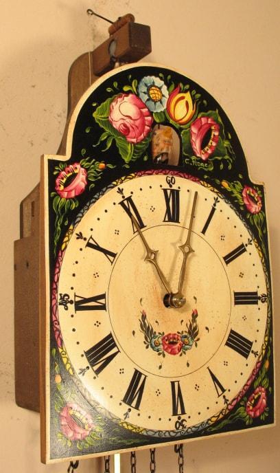 Cuckoo Clock - Rombach & Haas Shield Black Forest Clock Model 3402, 8-Day, Hand-painted By Connie Haas