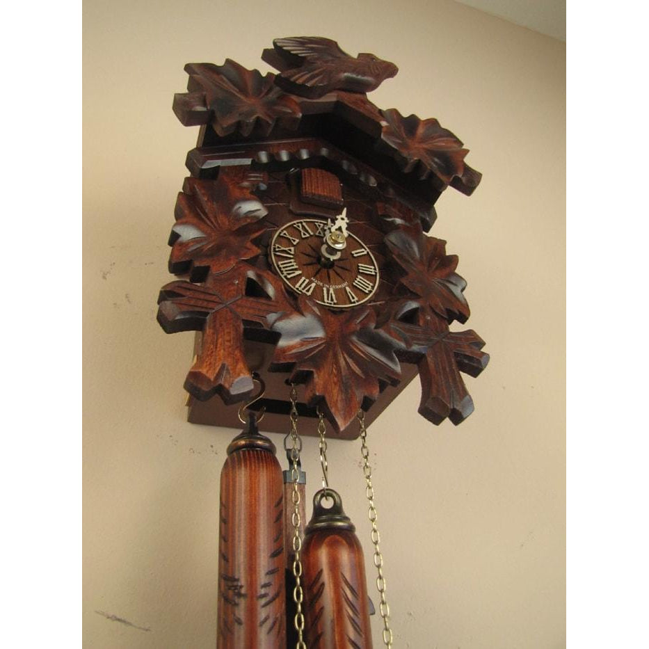 Sternreiter Bird and Leaf Black Forest Mechanical Cuckoo Clock #1200S