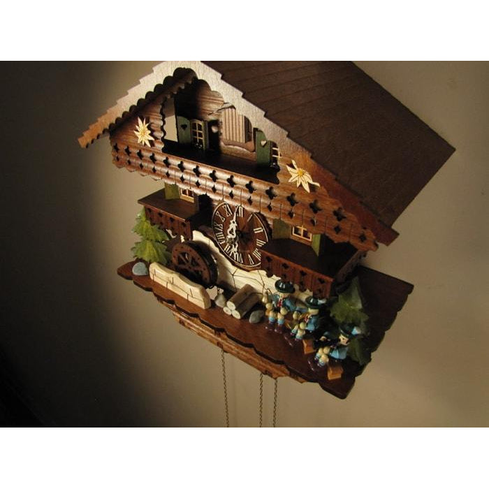 Sternreiter Musicians Black Forest Mechanical Cuckoo Clock #1390 with Animated Waterwheel, Musician Figures, Musical