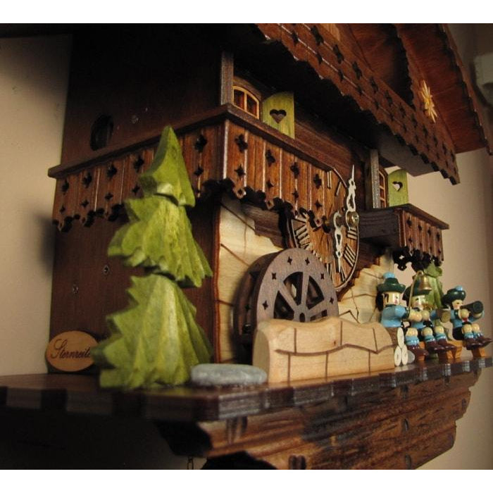 Sternreiter Musicians Black Forest Mechanical Cuckoo Clock #1390 with Animated Waterwheel, Musician Figures, Musical