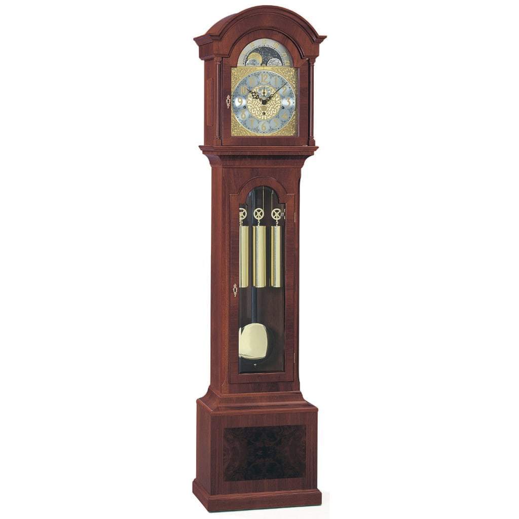 Floor Clock / Grandfather Clock - Kieninger 0105-31-02 Snowden Floor Clock, Triple Chimes, 8-Day, Moonphase, Mahogany