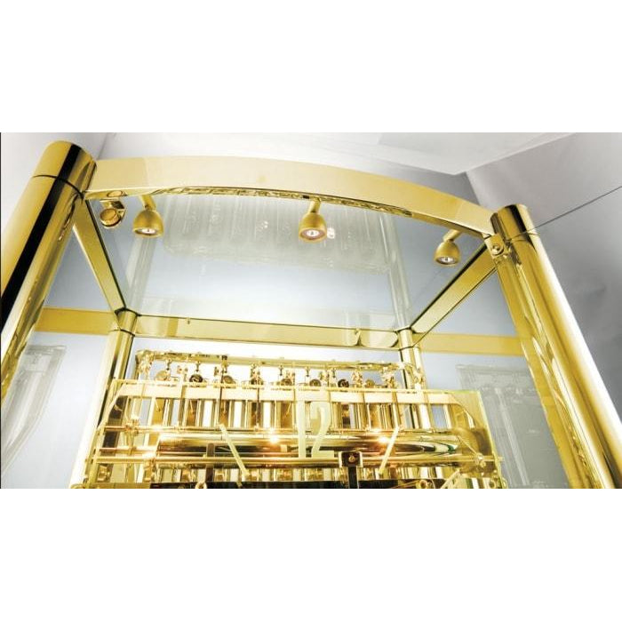Kieninger 0126-02-01 Glass & Gold Floor Clock, Triple Chimes, 9 Bells, Ltd.