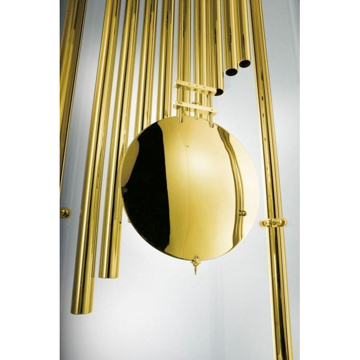 Kieninger 0126-02-01 Glass & Gold Floor Clock, Triple Chimes, 9 Bells, Ltd.