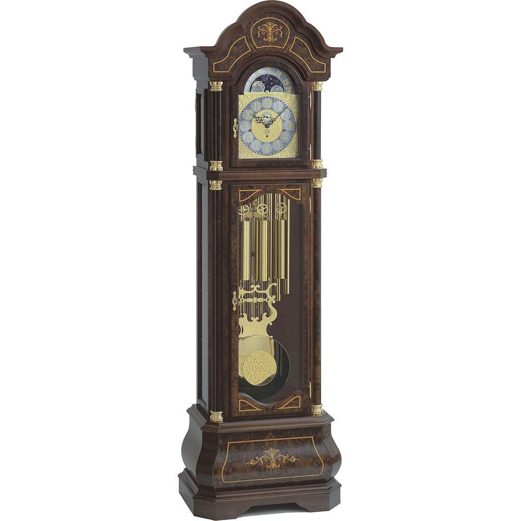 Floor Clock / Grandfather Clock - Kieninger 0138-82-03 Floor Clock, Traditional, Inlay, Triple Chime, Tubular Chime Bells