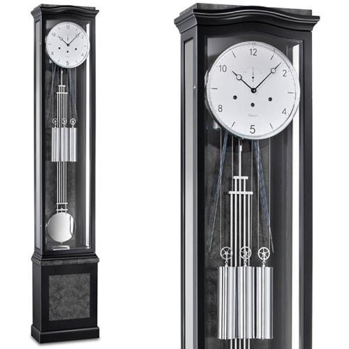 Floor Clock / Grandfather Clock - Kieninger 0193-96-01 Aurora Floor Clock, Westminster Chimes, 8-Day, Black Finish