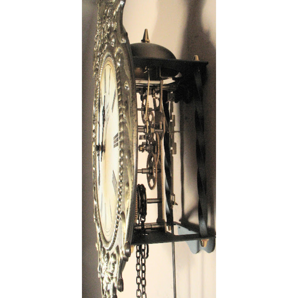 HERMLE AACHEN 17th Century Reproduction Morbier Clock, Brass Finish, 70824000701