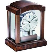 Mantel / Mantle / Table Clock - Kieninger 1242-22-03 Mechanical Mantel Clock With Triple Chimes Triple Chimes On An 8-Rod Gong And Multifunctional Dial In Burl Walnut