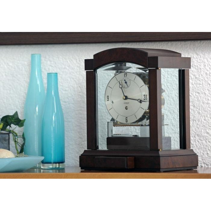 Kieninger 1242-22-03 Mantel Clock, Triple Chimes, Multifunctional Dial, Walnut