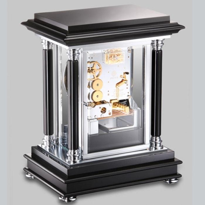 Mantel / Mantle / Table Clock - Kieninger 1246-82-02 ARTEMIS Classical Mantel Clock In Piano Black With Silver Dial