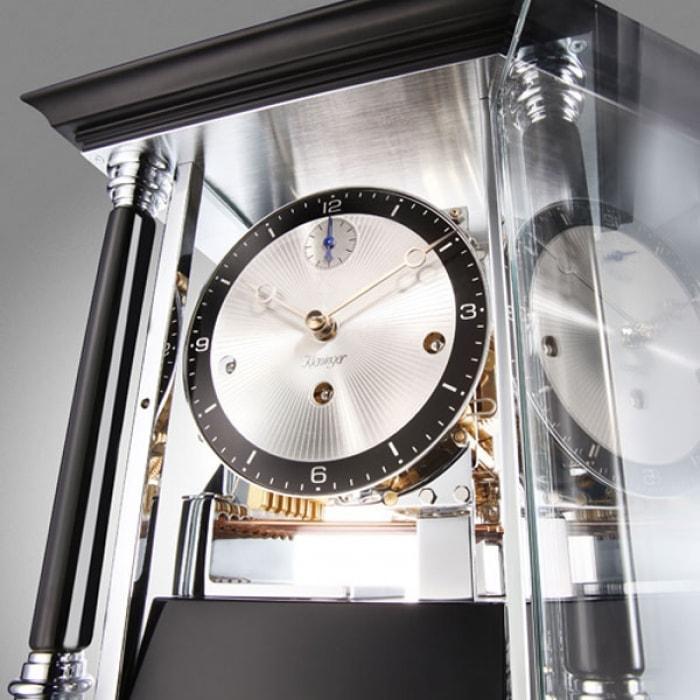 Mantel / Mantle / Table Clock - Kieninger 1246-82-02 ARTEMIS Classical Mantel Clock In Piano Black With Silver Dial