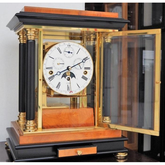 Kieninger 1246-82-02 Fidelo Mantel Clock, Calendar, Moonphase, Walnut Burl