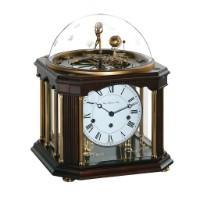 Hermle TELLURIUM III ZODIAC Mechanical Table Clock 22948Q10352, Walnut & Brass