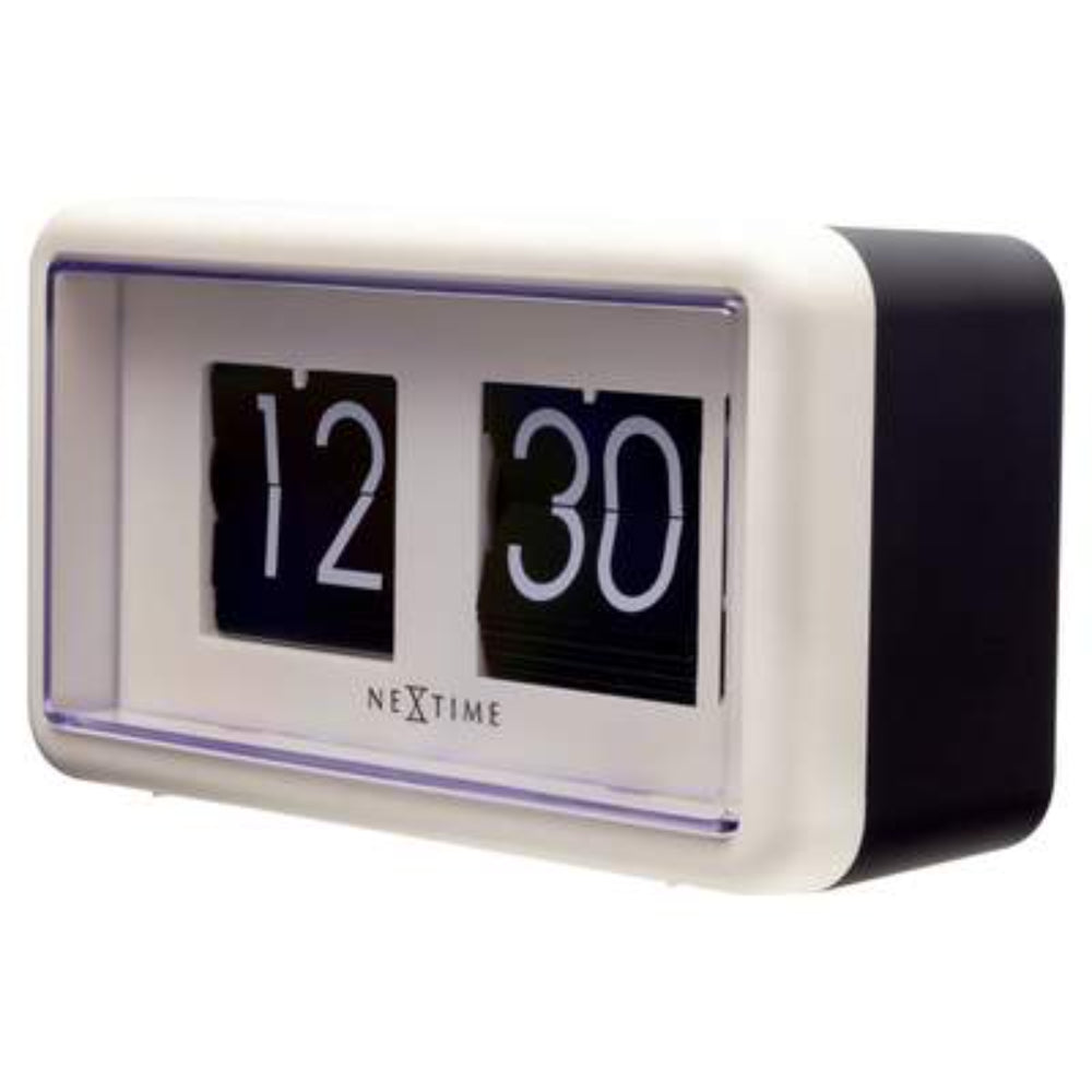 NeXtime Quartz Flip Mantel or Wall Clock, White, 5228WI