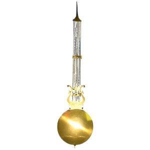 Pendulum - Hermle Clock PENDULUM LYRE, Twisted Rods, 114 CM - 270mm Polished Bob