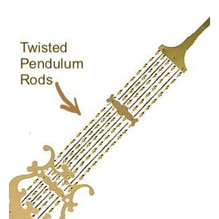 Hermle Clock PENDULUM LYRE, Twisted Rods, 114 CM - 270mm Polished Bob