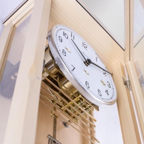 Regulator Clock - Hermle CARRINGTON Mechanical Regulator 70989T30341, Iced Beech. Westminster Chimes