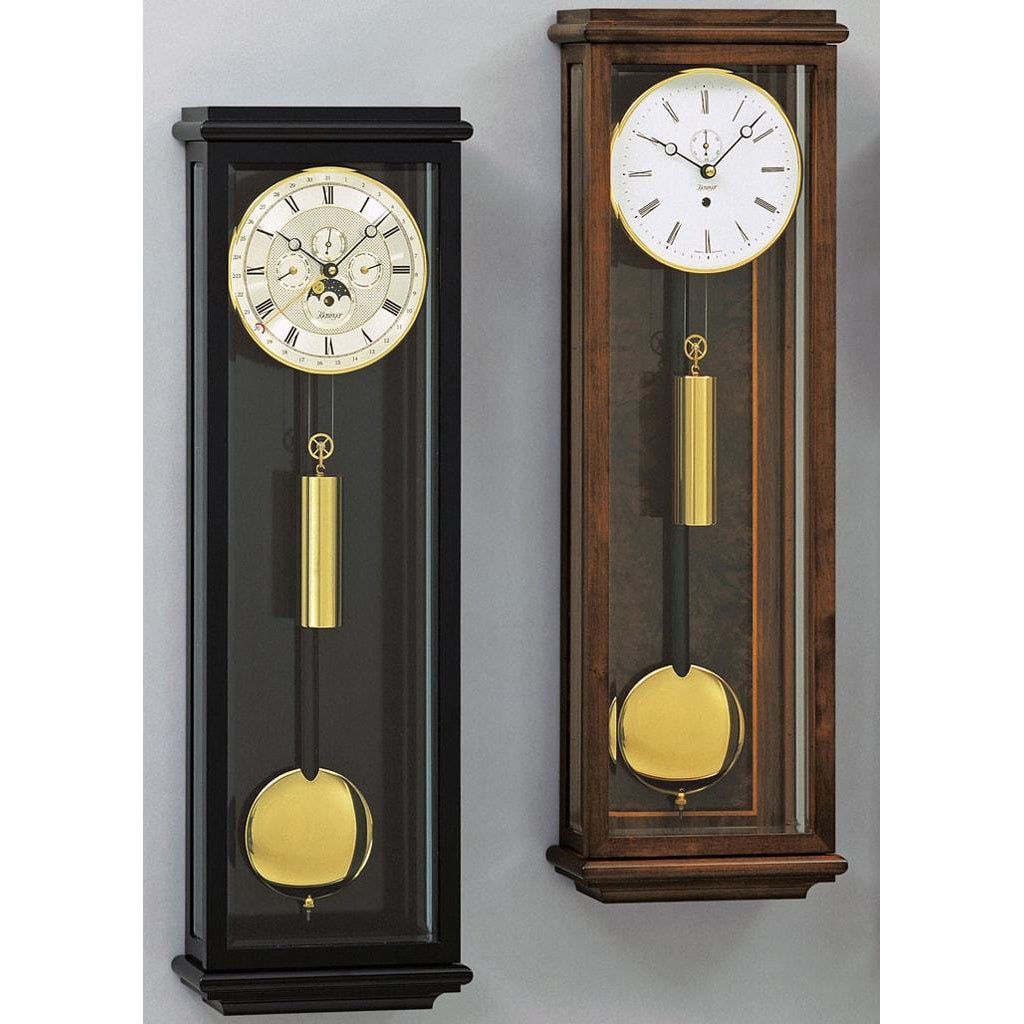 Kieninger Amalie 2851-23-01 Flat Mini Weight Regulator, Walnut & Brass