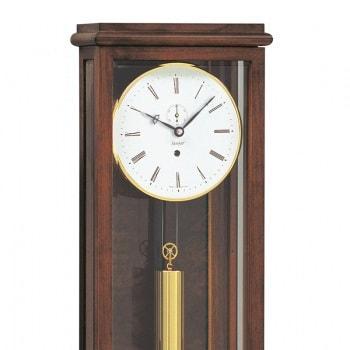Wall Clock / Regulator - Kieninger Amalie 2851-23-01 Flat Mini Weight Regulator, Walnut & Brass
