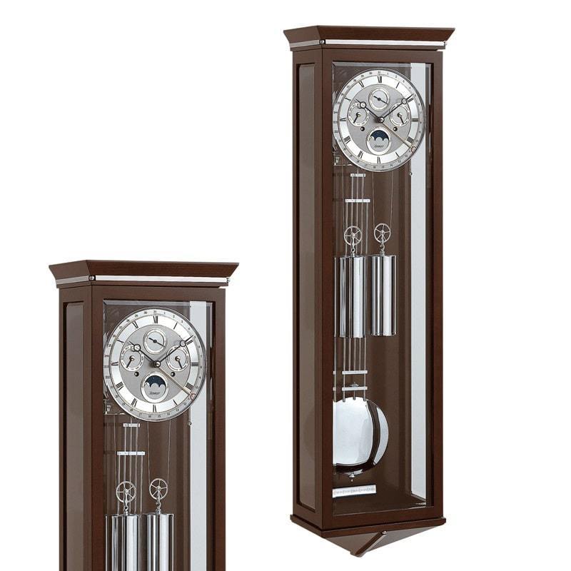 Wall Clock / Regulator - Kieninger Charleston 2547-22-01 Weight Regulator Wall Clock, Calendar, Moonphase, Gong Strike, Walnut