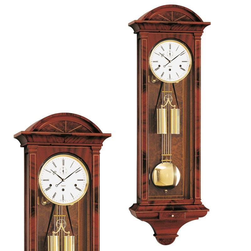 Wall Clock / Regulator - Kieninger Chesterfield 2542-31-01 Cable Regulator Wall Clock, Westminster Chime, Mahogany