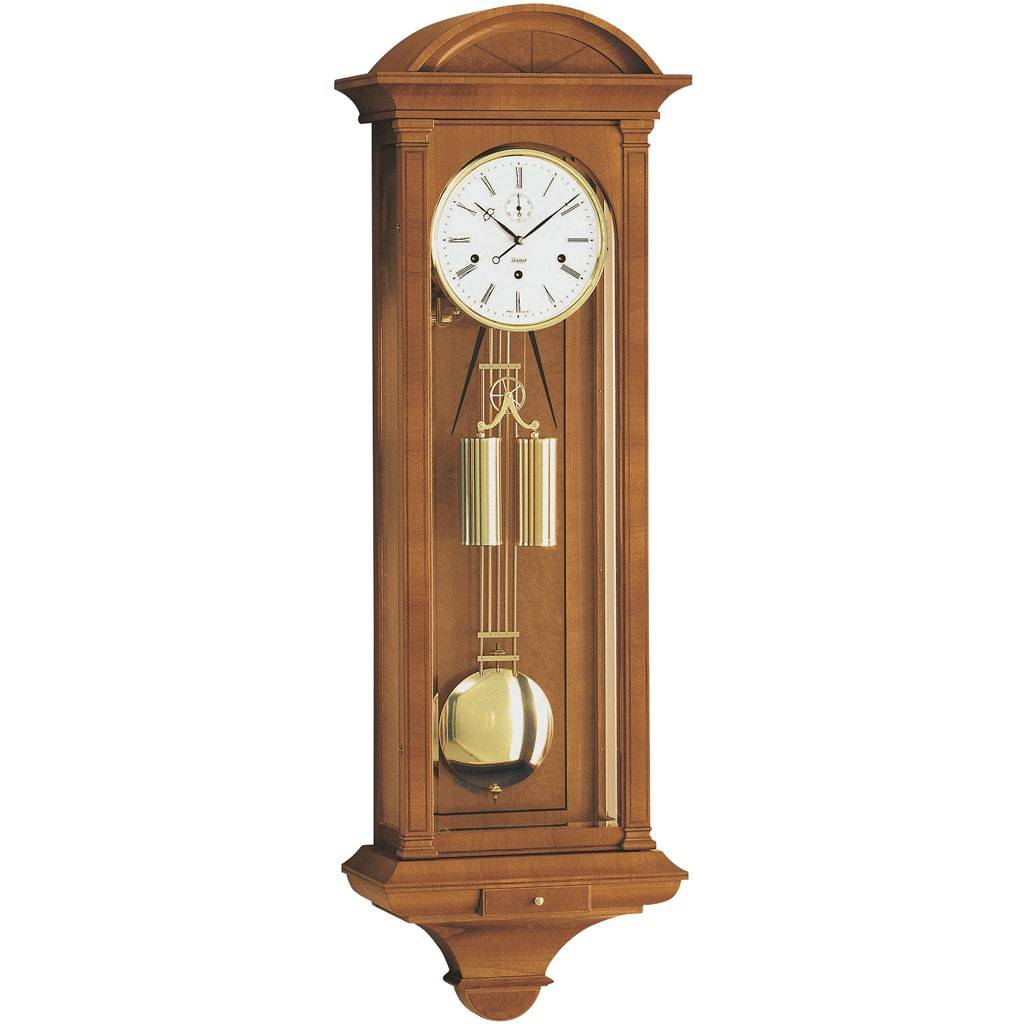 Wall Clock / Regulator - Kieninger Chesterfield 2542-82-01 Cable Regulator Wall Clock, Westminster Chime, Cherry