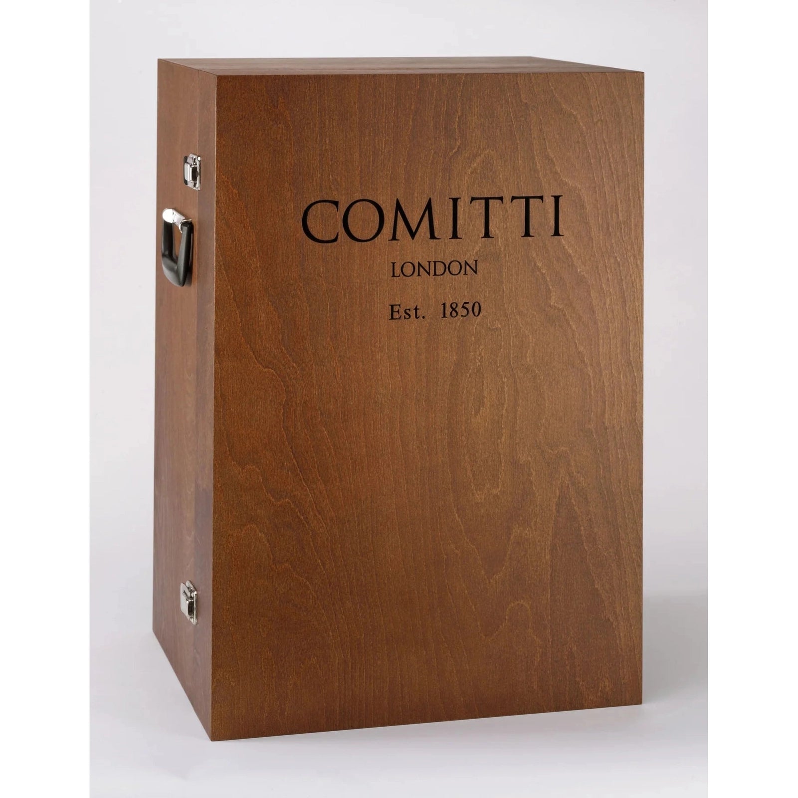 Comitti  s5073g - Congreve Table Clock with 24-Carat  Plated Movement and Mahogany Base