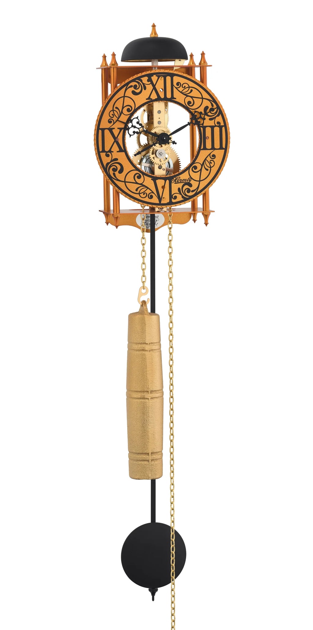 Hermle HERA Weight Driven Wall Clock Wrought Iron, Bright Color 71015T10711