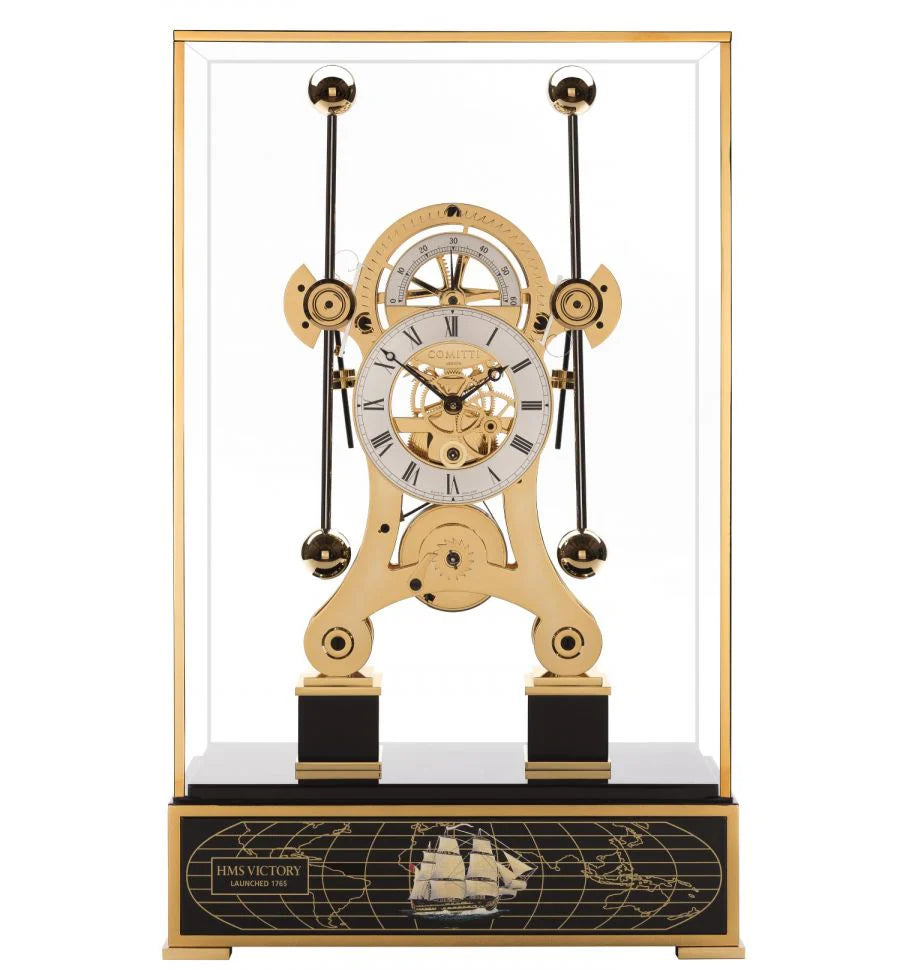 Comitti  Navigator  s5626g Table Clock, Gold Plated, Limited Edition Historic Ships Navigator