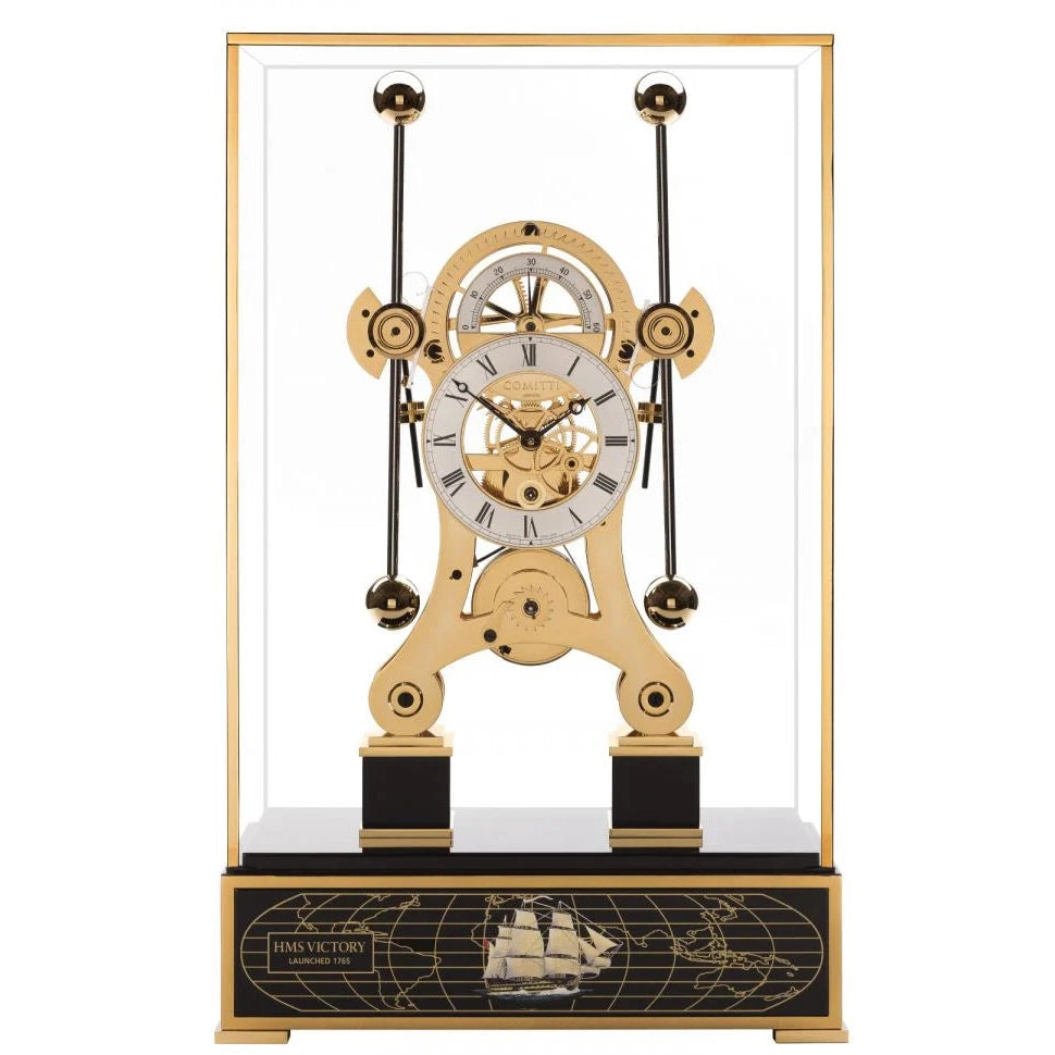 Comitti  Navigator  s5626g Table Clock, Gold Plated, Limited Edition Historic Ships Navigator