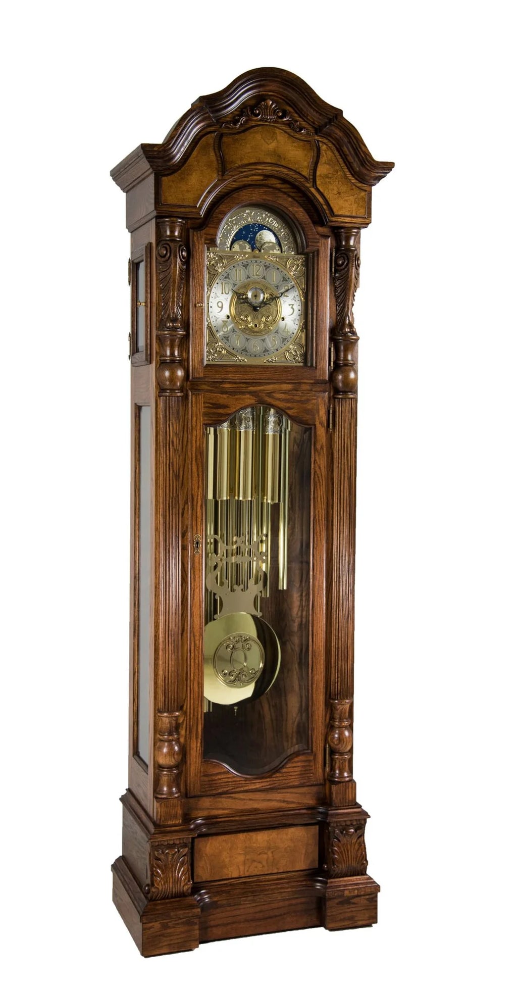 Hermle ANSTEAD Triple Chime Grandfather Clock in Cherry or Dark Oak