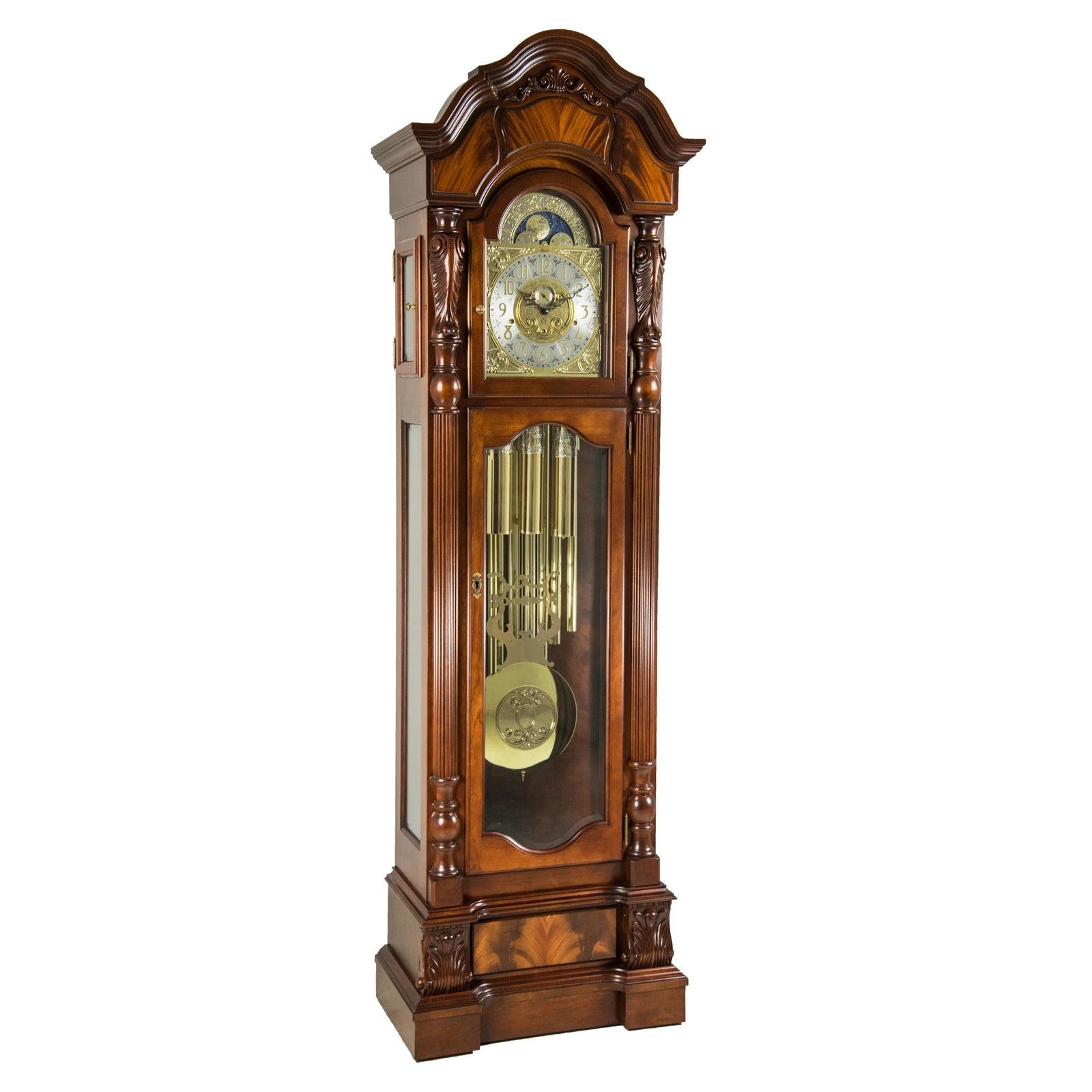 Hermle ANSTEAD Triple Chime Grandfather Clock in Cherry or Dark Oak