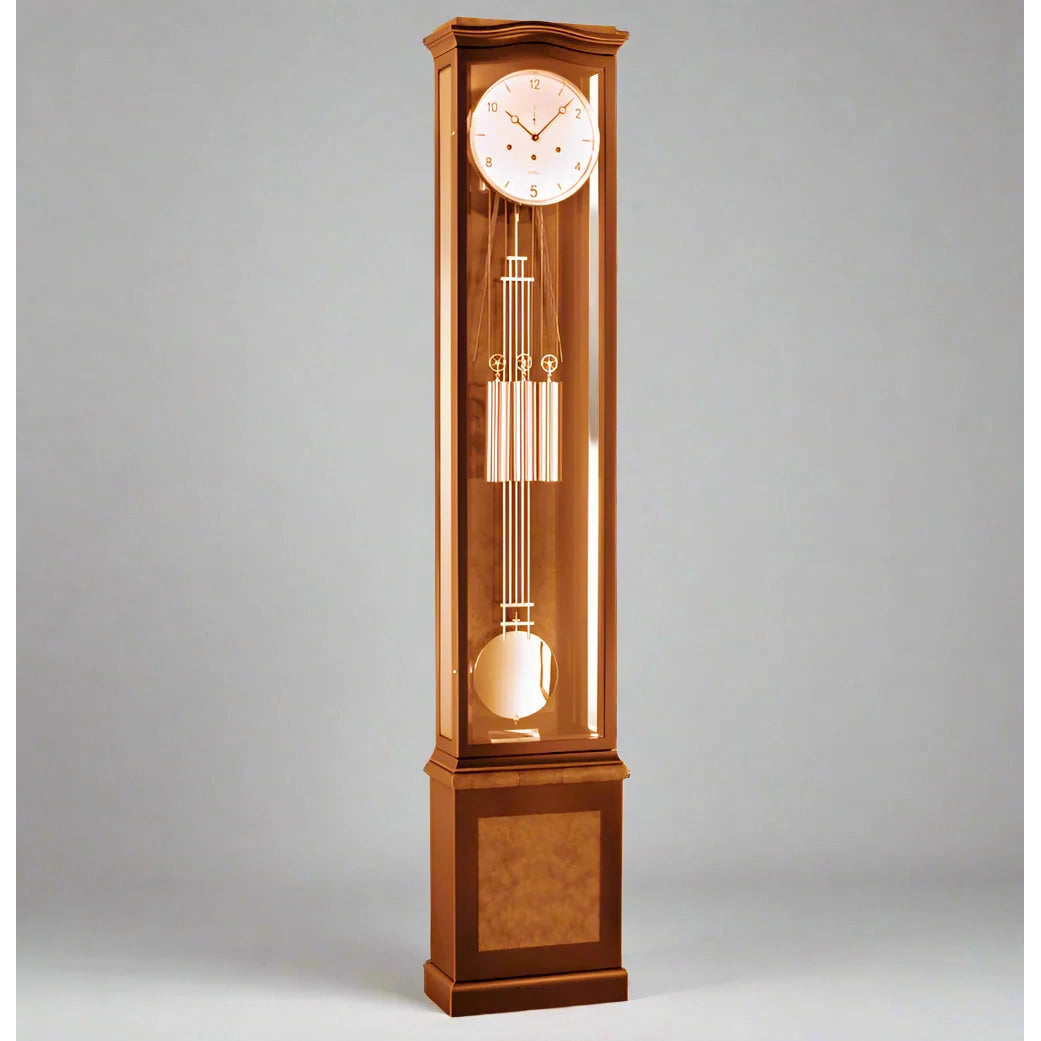 Kieninger BIG DATE Floor Clock, Natural Cherry, Burl Finish, Westminster Chime #01934101