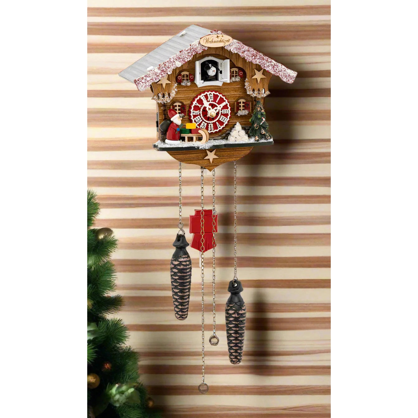 Hermle NOELLE Black Forest Carved Cuckoo Clock, Chalet Style Model 36000