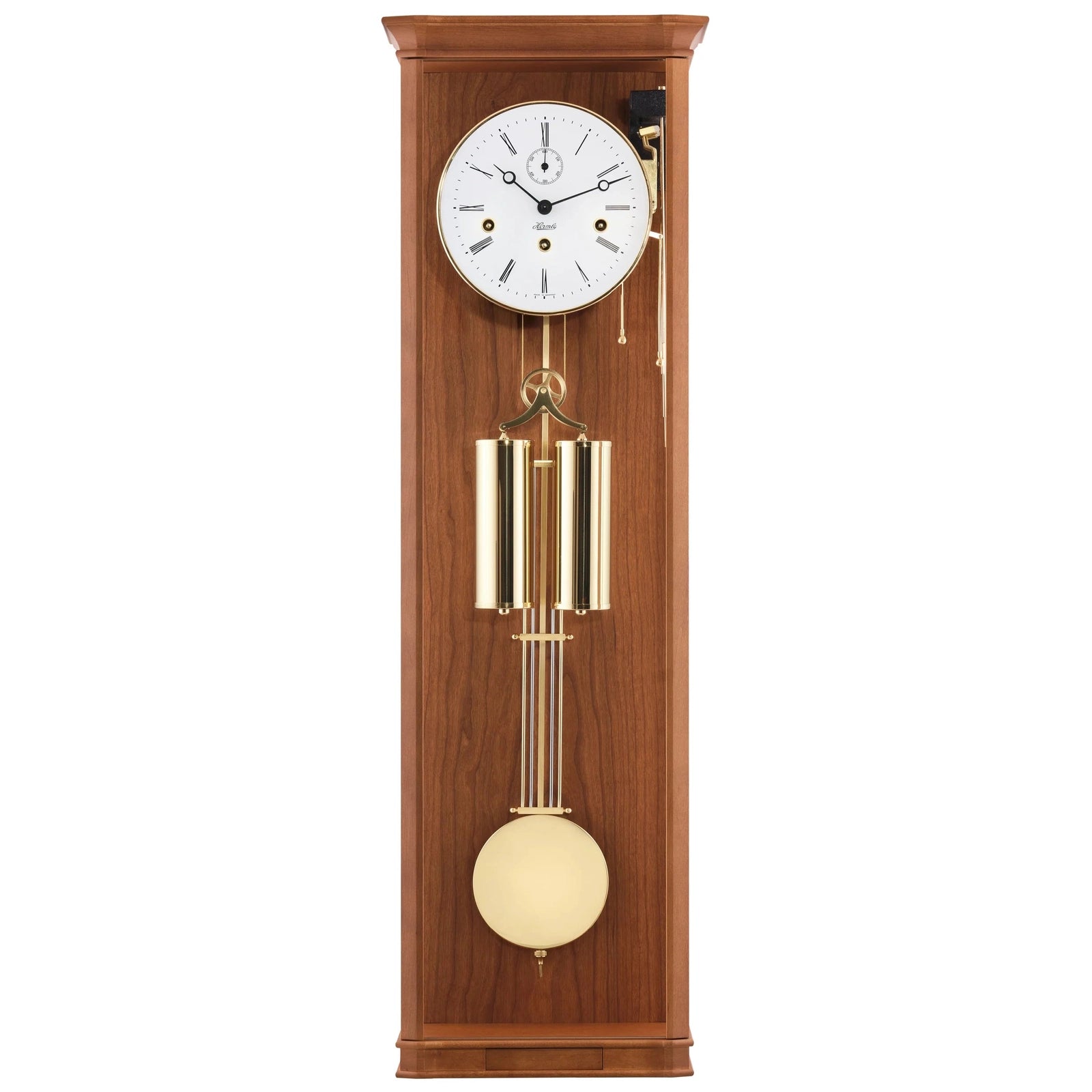 Hermle WILLIAM Mechanical Regulator Wall Clock 71008160351, Light Cherry