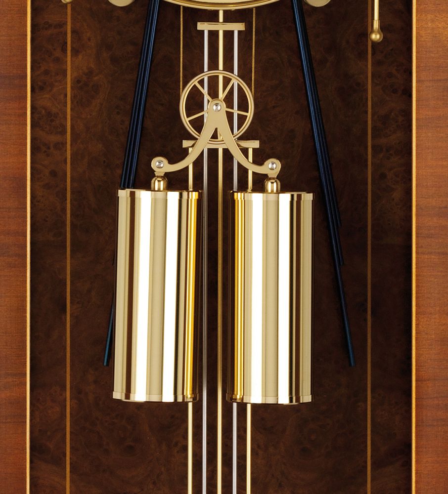 Comitti C3202CH Canterbury walnut wall clock detail
