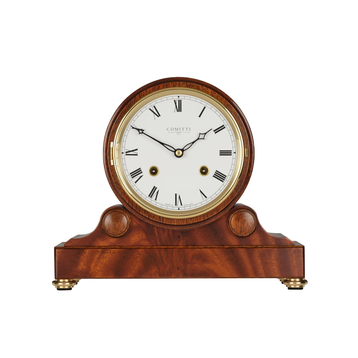 Comitti of London, The Barrell Mantel Clock, Mahogany, C4009S
