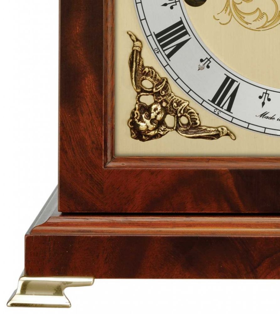 Comitti C4311TCH Georgian mahogany mantel clock detail