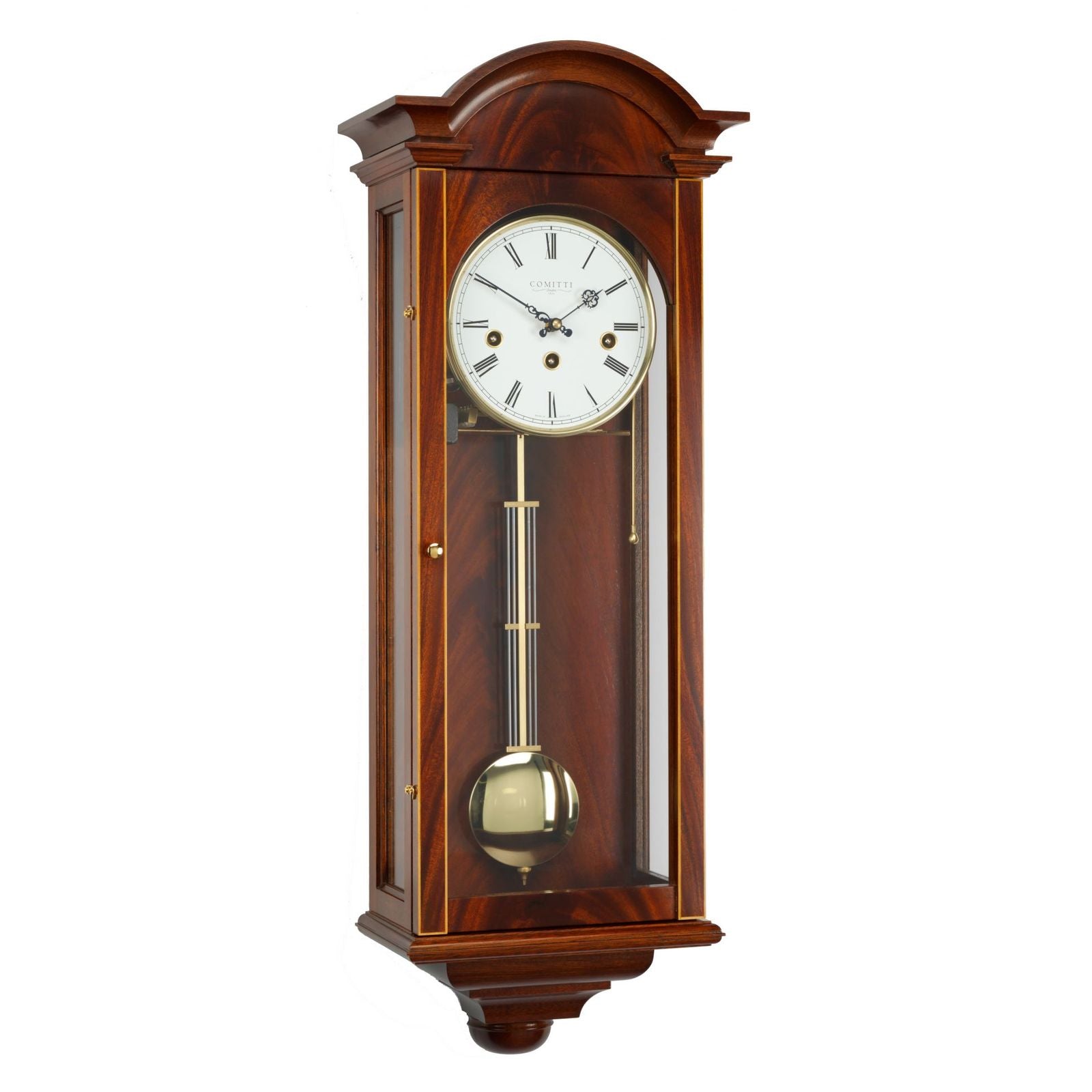 Comitti Oxford C3061CH mahogany wall clock full view