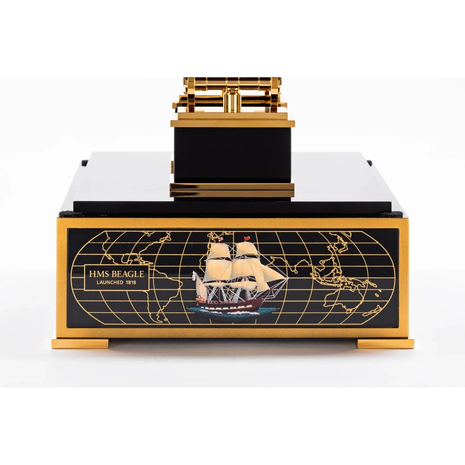 Comitti  Navigator  s5626g Table Clock, Gold Plated, Limited Edition Historic Ships Navigator