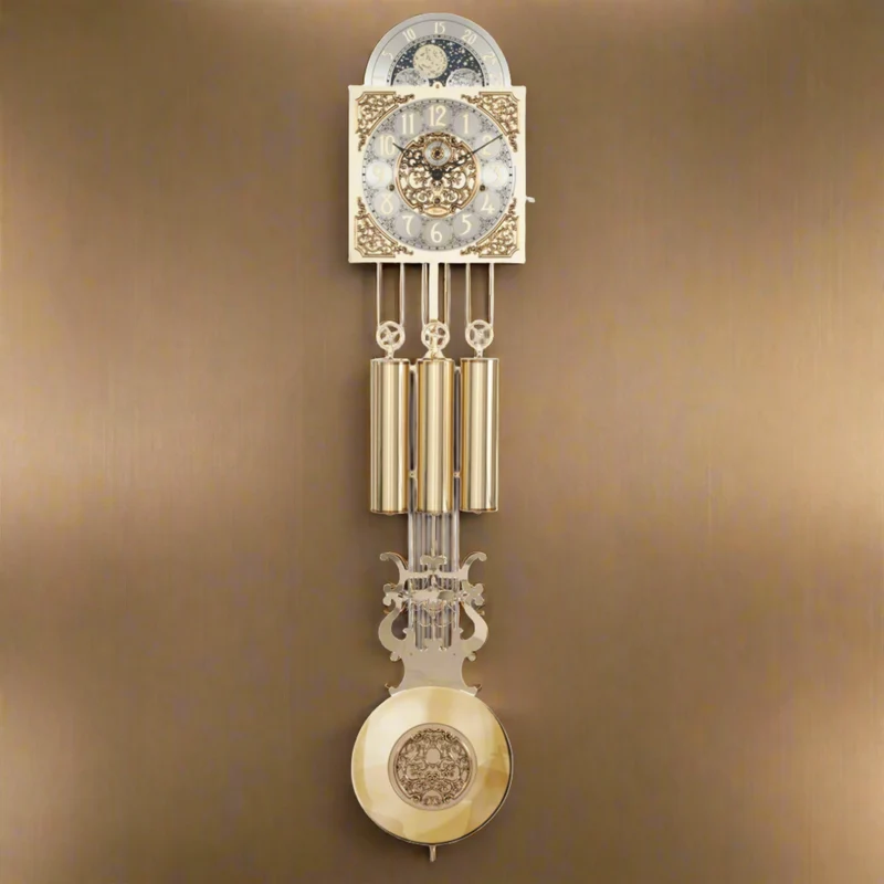 Hermle #251 complete clock movement kit with moon dial, weights and pendulum