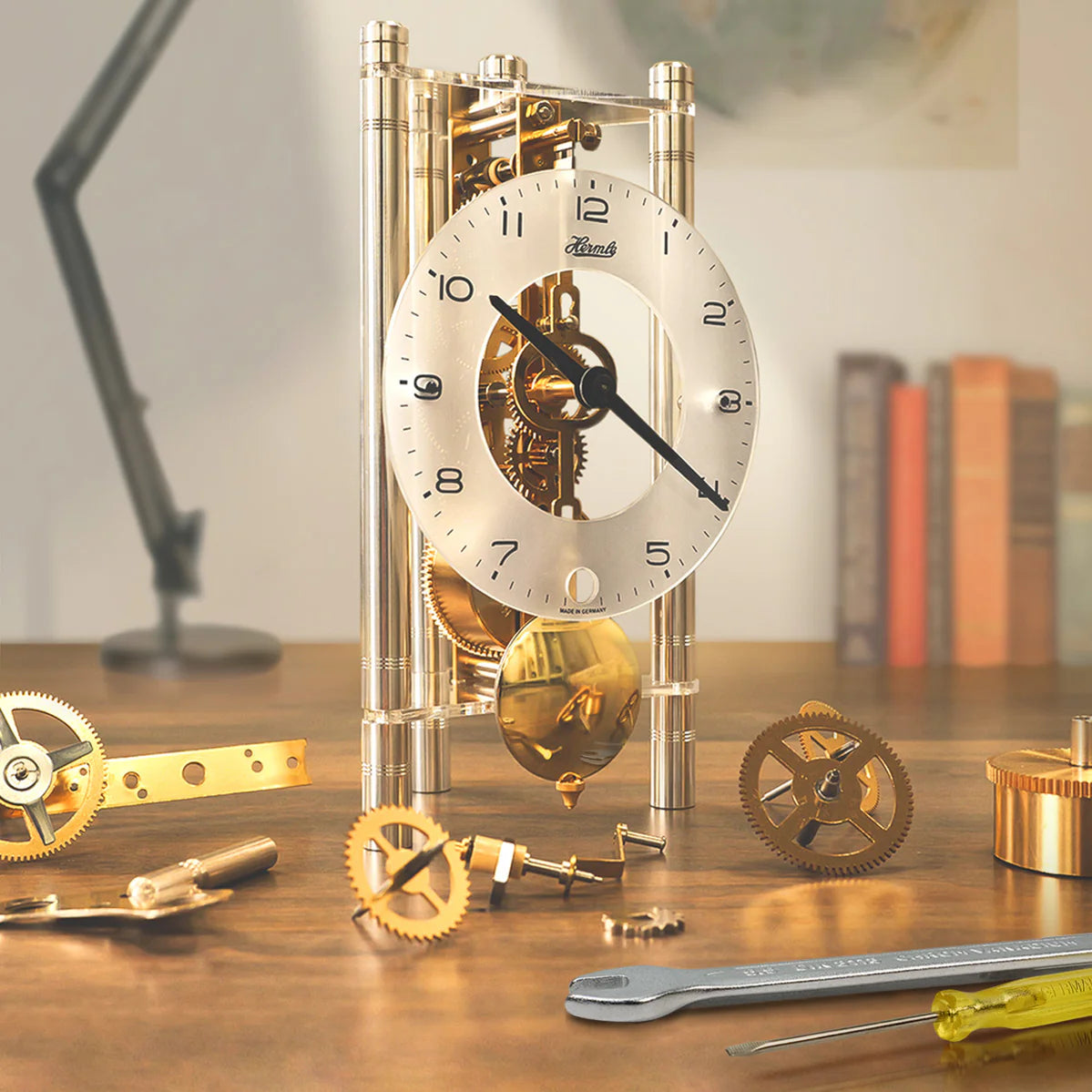 Lakin Skeleton Clock - Mechanical Mantel Clock Complete DIY Kit. Model 2510-00
