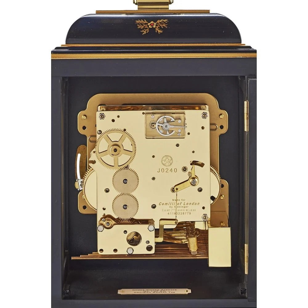 Comitti The Georgian Basket Top in Chinoiserie (Geisha Artwork), Triple Chime Table Clock C4613TCH-B