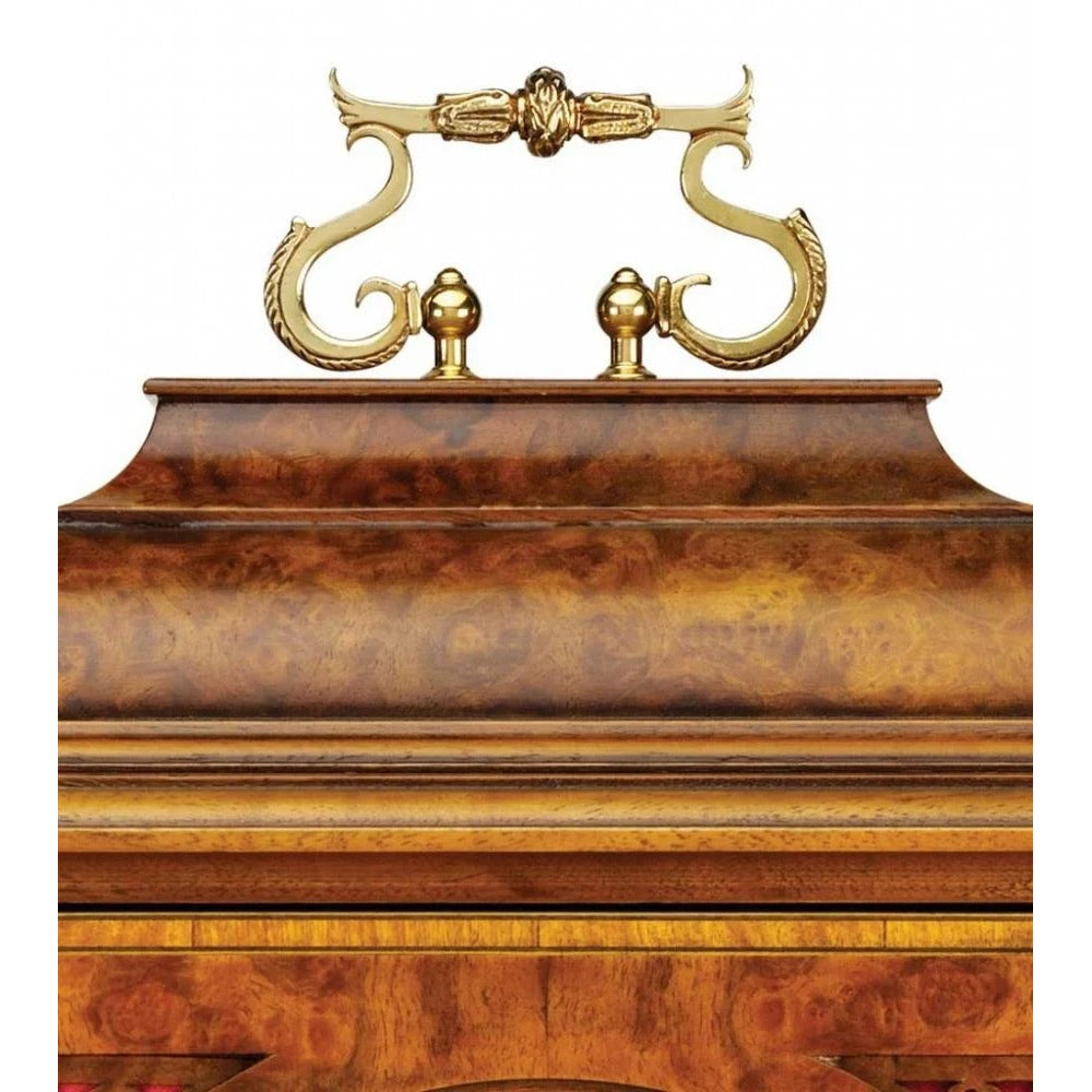 Comitti The Queen Anne - Triple chime 9 bell Table Clock, Burr Walnut, C4112TCH