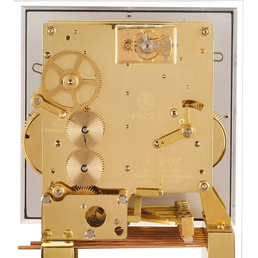 Comitti Stratford c4227tchbr Table Clock, Brass & Burr Walnut