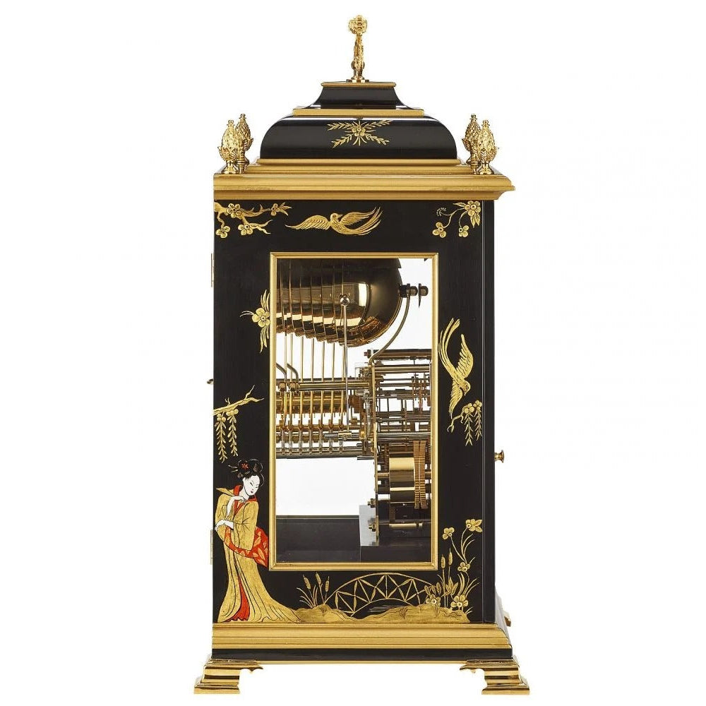 Comitti The Queen Anne in Chinoiserie (Geisha Artwork), Triple chime 9 bell Table Clock C4623TCH-B