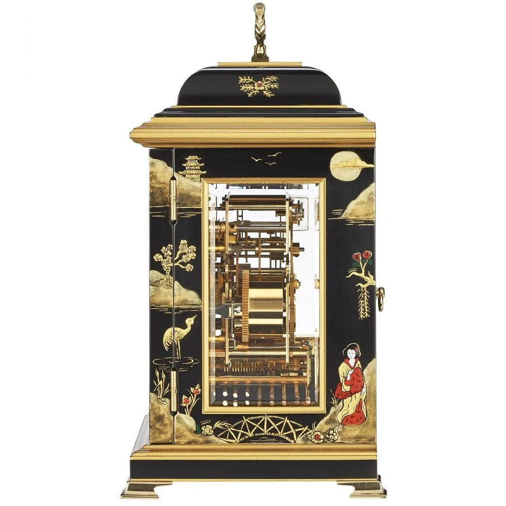 Comitti The Georgian Basket Top in Chinoiserie (Geisha Artwork), Triple Chime Table Clock C4613TCH-B